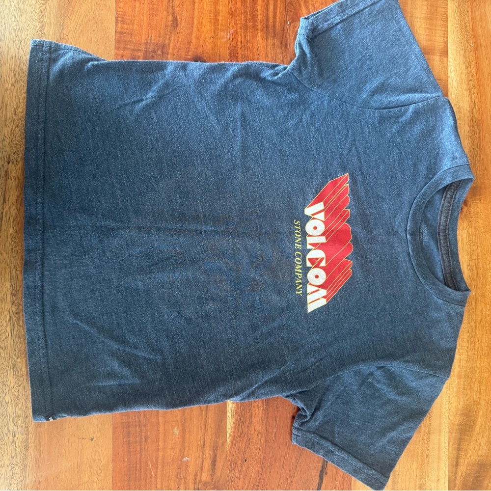 Volcom Blue Kids T-Shirt with Red and White Logo